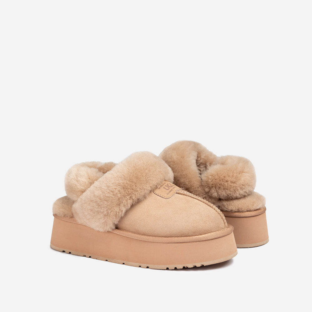 Ugg OZWEAR Coquette Platform Slipper (Elastic Logo & Wool Strap) (Detachable Feature)