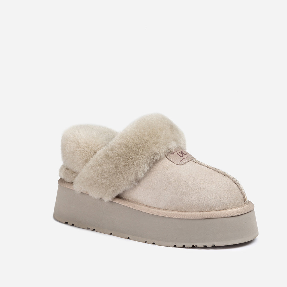 Ugg OZWEAR Coquette Platform Slipper (Elastic Logo & Wool Strap) (Detachable Feature)