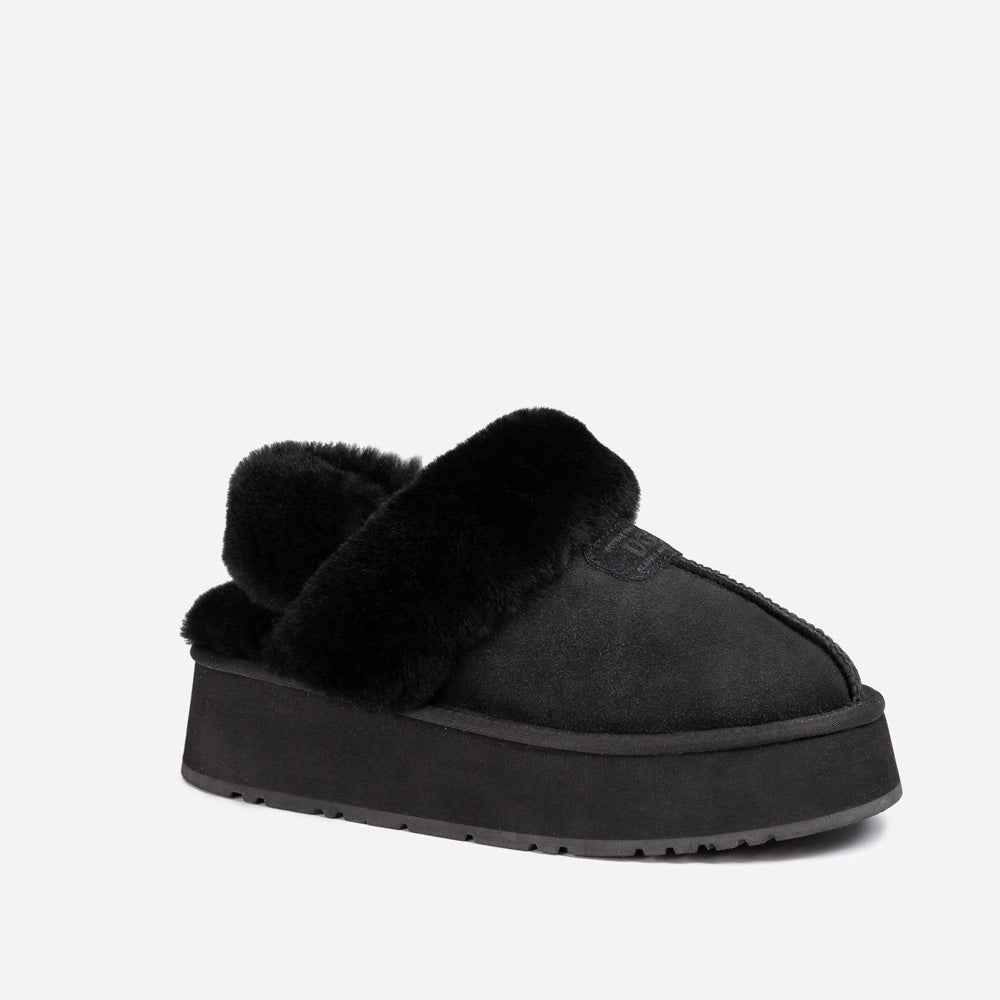 Ugg OZWEAR Coquette Platform Slipper (Elastic Logo & Wool Strap) (Detachable Feature)
