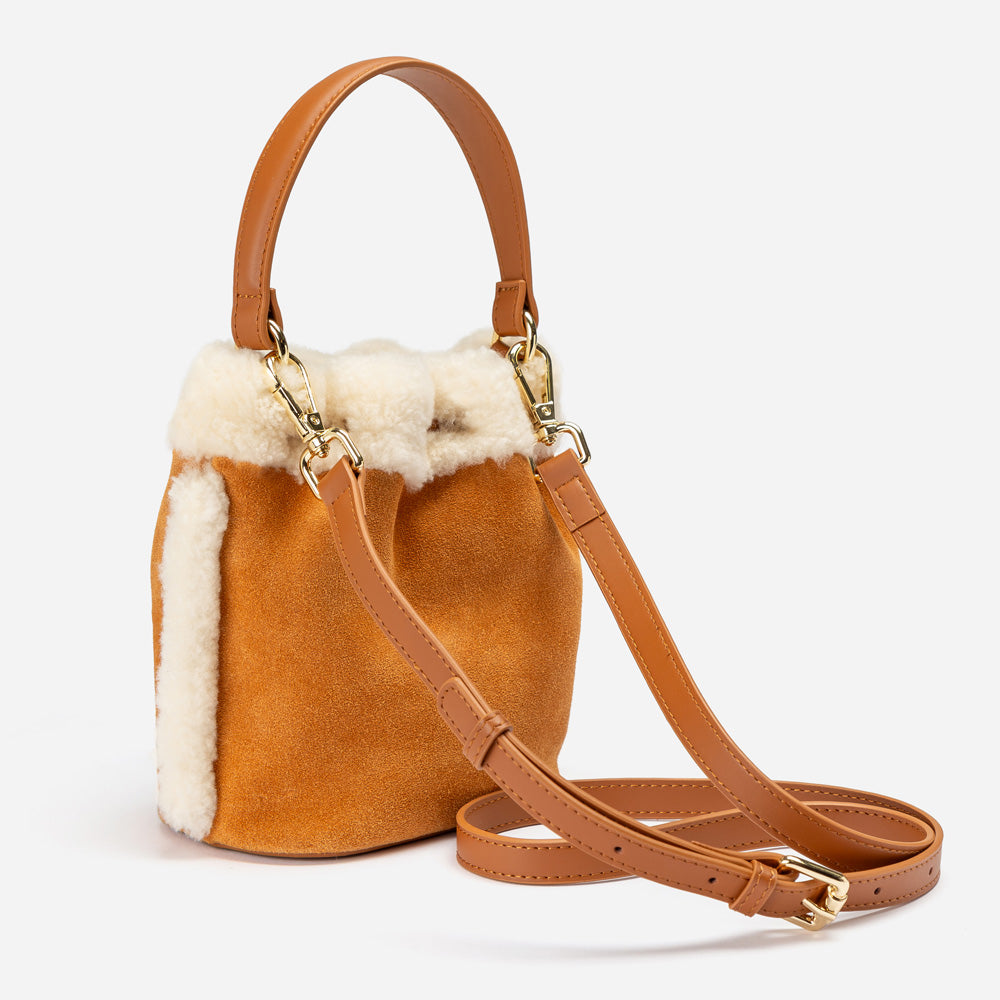 Ugg OZWEAR Shearling Logo Mini Bucket Bag