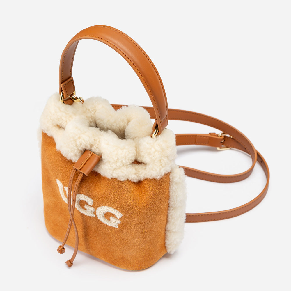 Ugg OZWEAR Shearling Logo Mini Bucket Bag