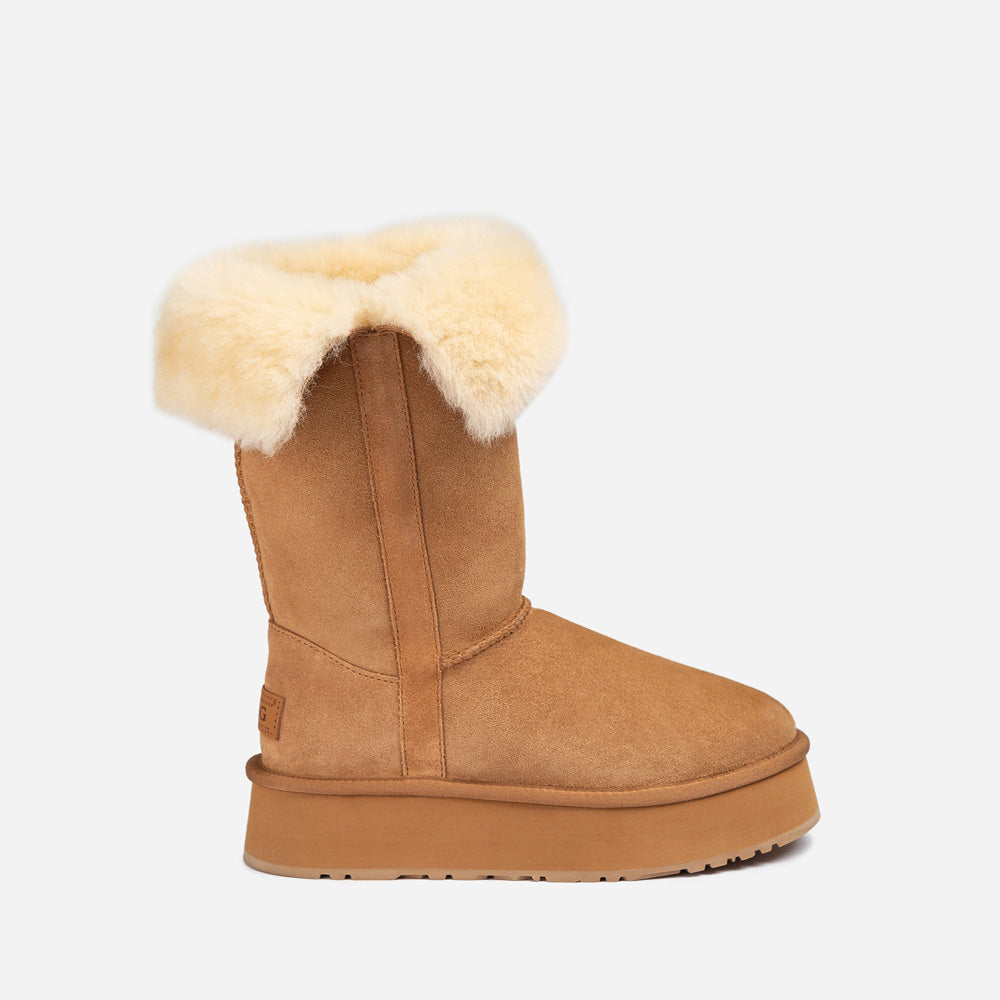 Ugg OZWEAR Classic Platform Buckle Long Boots (4.5cm) (Water Resistant)