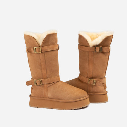 Ugg OZWEAR Classic Platform Buckle Long Boots (4.5cm) (Water Resistant)