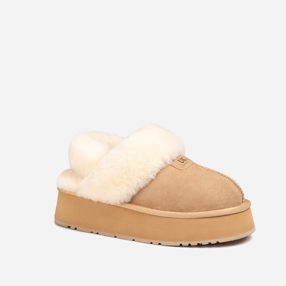 Ugg OZWEAR Coquette Platform Slipper (Elastic Logo & Wool Strap) (Detachable Feature)