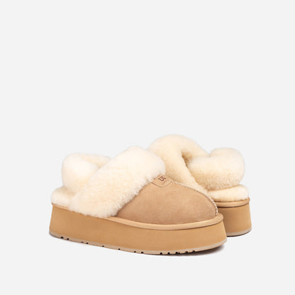 Ugg OZWEAR Coquette Platform Slipper (Elastic Logo & Wool Strap) (Detachable Feature)