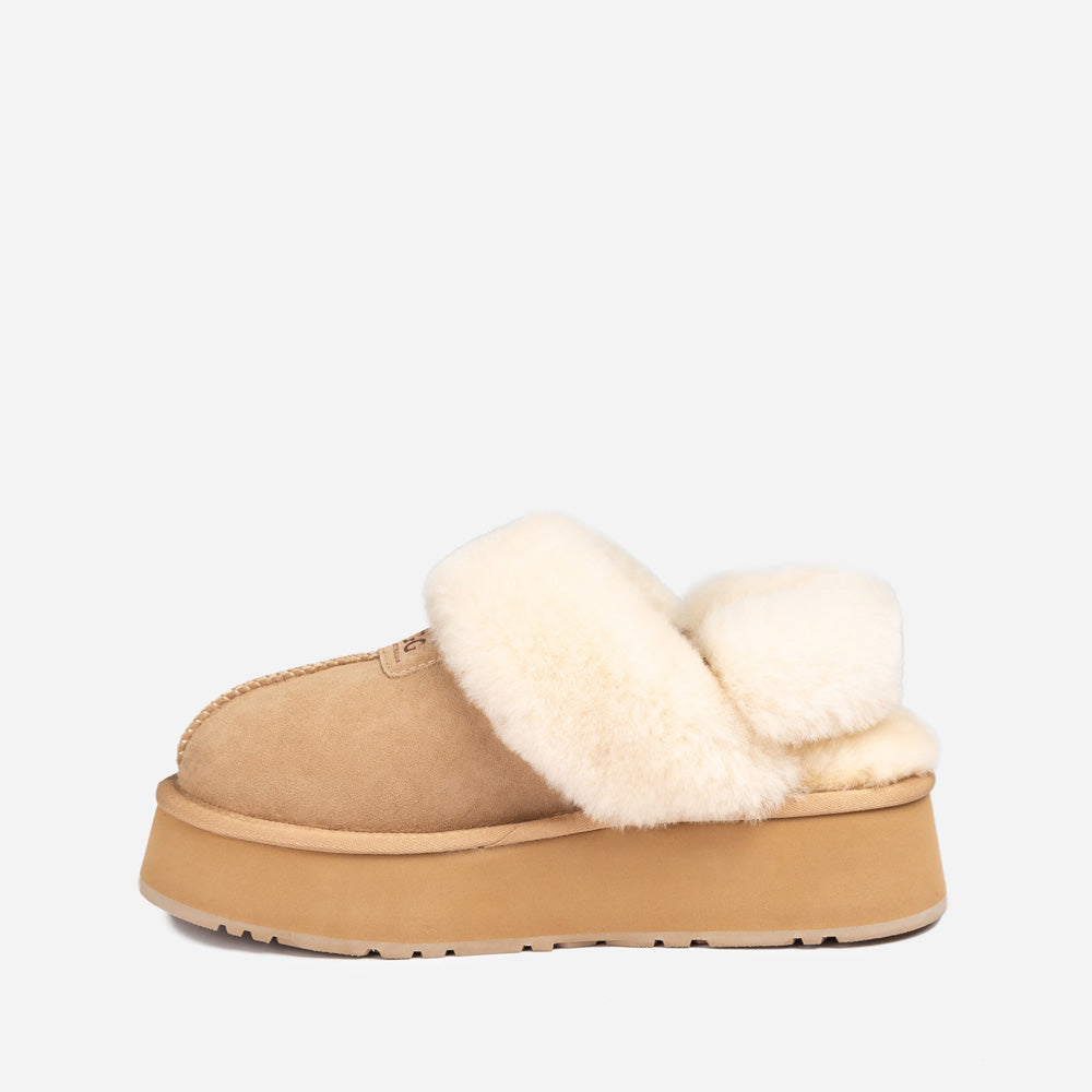 Ugg OZWEAR Coquette Platform Slipper (Elastic Logo & Wool Strap) (Detachable Feature)