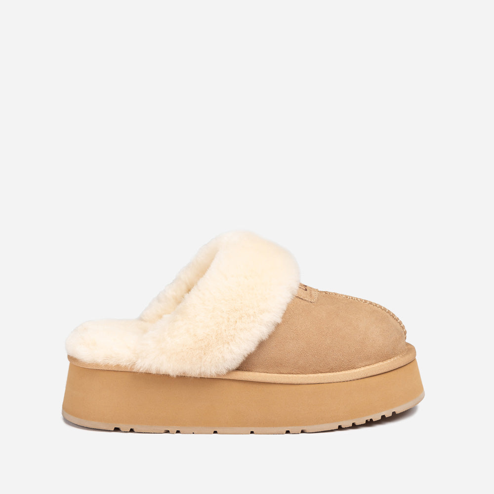 Ugg OZWEAR Coquette Platform Slipper (Elastic Logo & Wool Strap) (Detachable Feature)