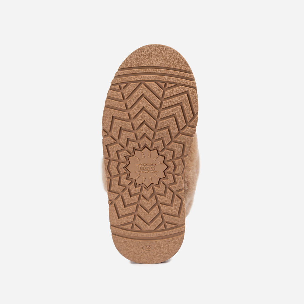 Ugg OZWEAR Coquette Platform Slipper (Elastic Logo & Wool Strap) (Detachable Feature)