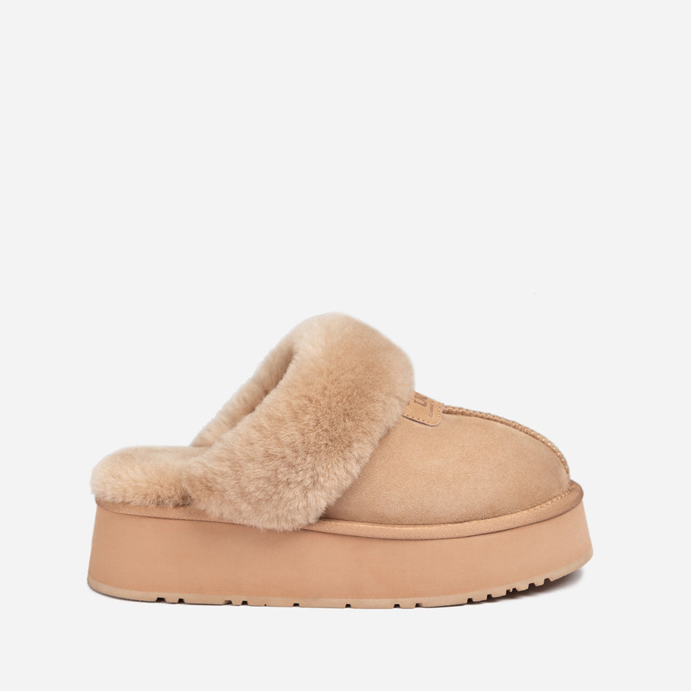 Ugg OZWEAR Coquette Platform Slipper (Elastic Logo & Wool Strap) (Detachable Feature)