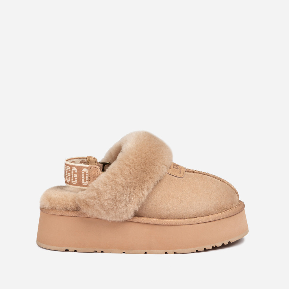 Ugg OZWEAR Coquette Platform Slipper (Elastic Logo & Wool Strap) (Detachable Feature)