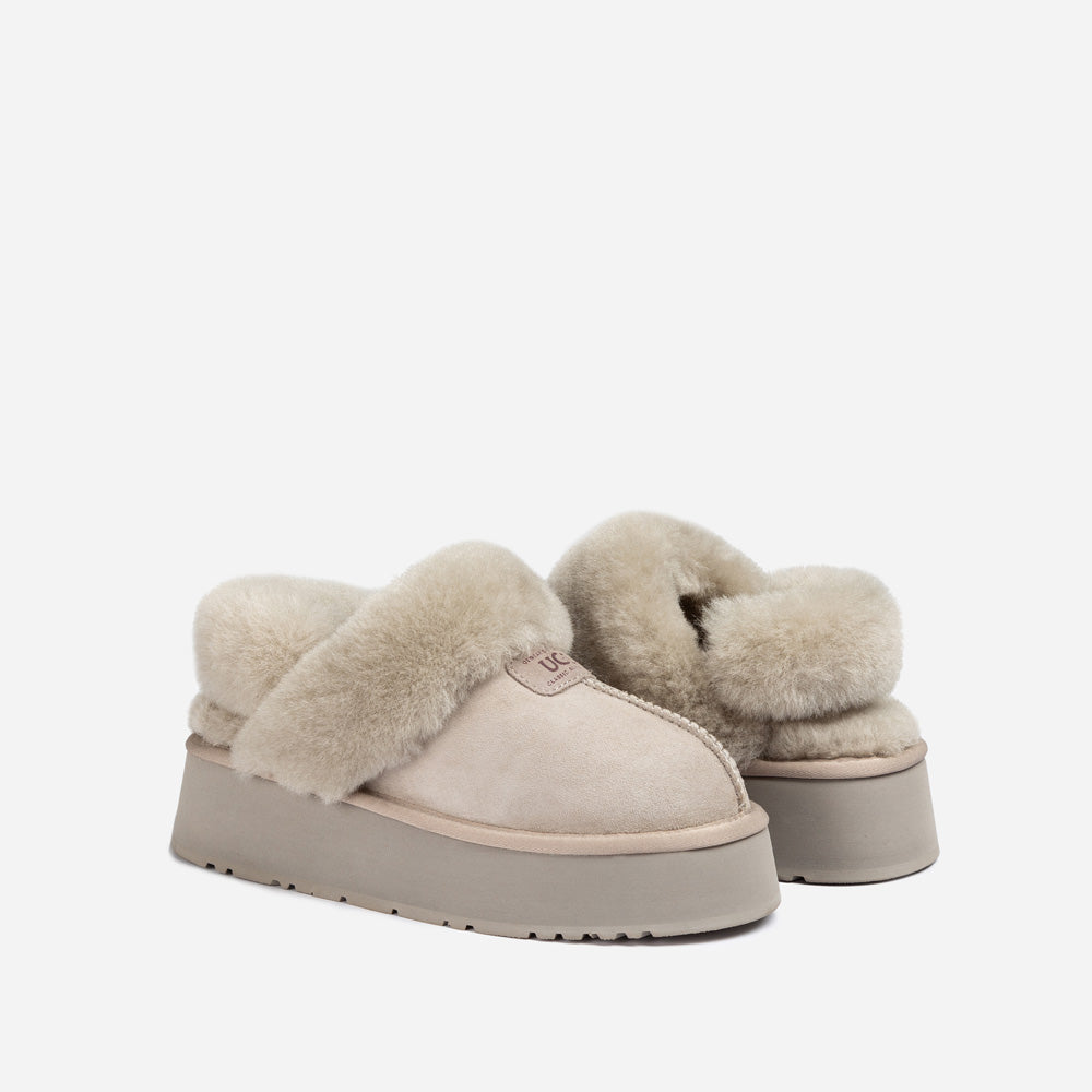 Ugg OZWEAR Coquette Platform Slipper (Elastic Logo & Wool Strap) (Detachable Feature)