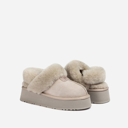 Ugg OZWEAR Coquette Platform Slipper (Elastic Logo & Wool Strap) (Detachable Feature)