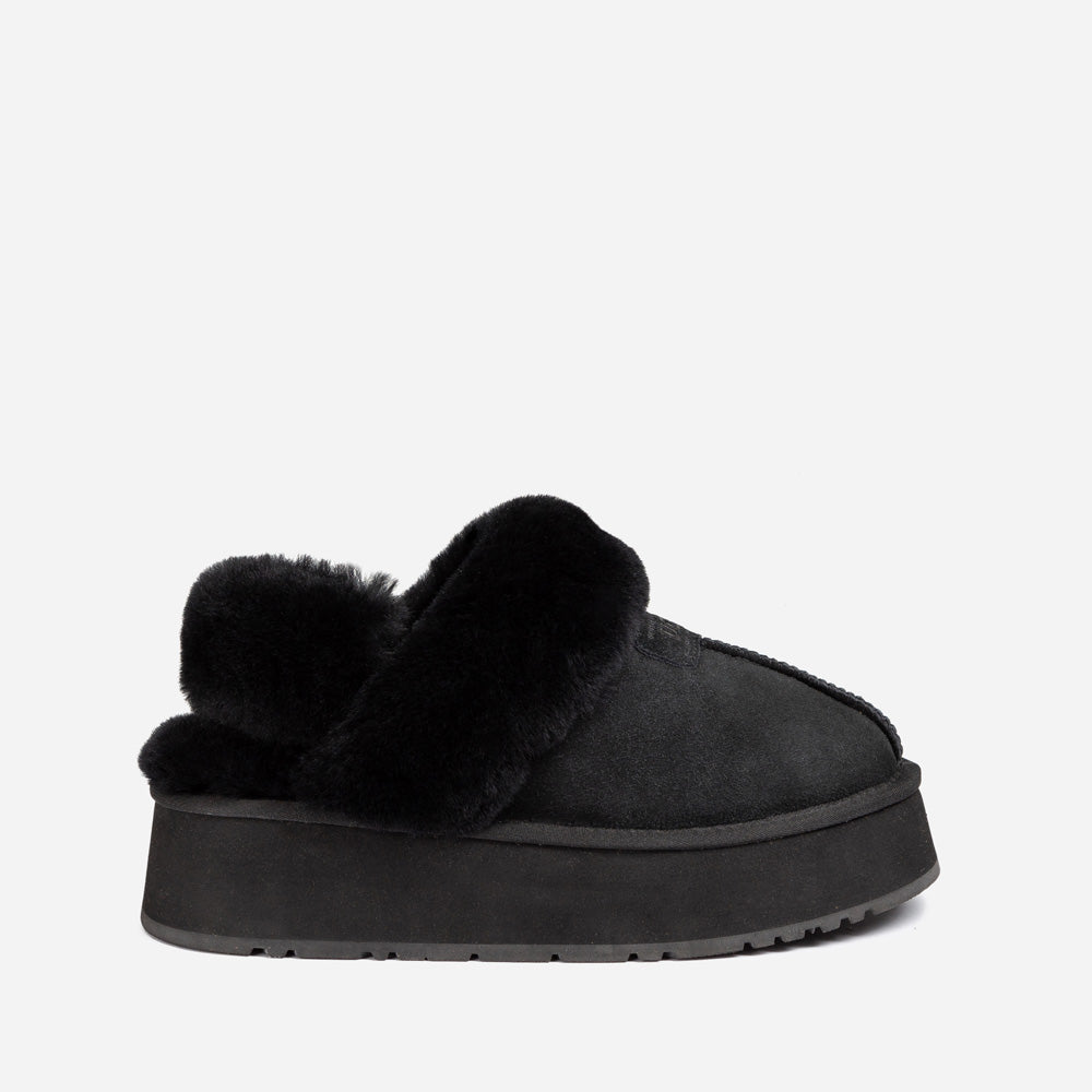 Ugg OZWEAR Coquette Platform Slipper (Elastic Logo & Wool Strap) (Detachable Feature)