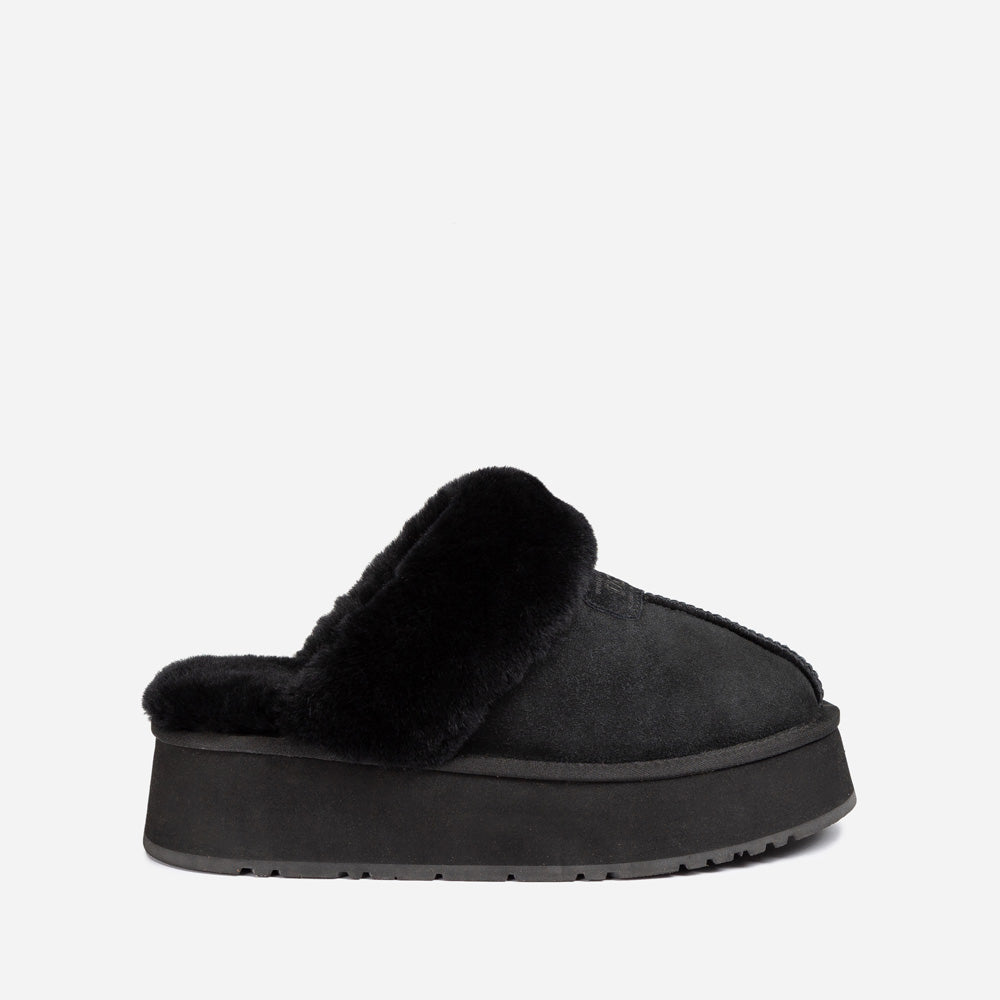 Ugg OZWEAR Coquette Platform Slipper (Elastic Logo & Wool Strap) (Detachable Feature)
