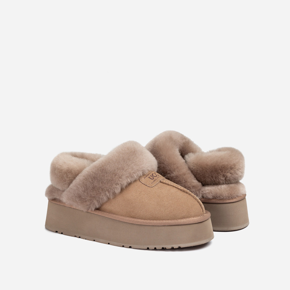 Ugg OZWEAR Coquette Platform Slipper (Elastic Logo & Wool Strap) (Detachable Feature)