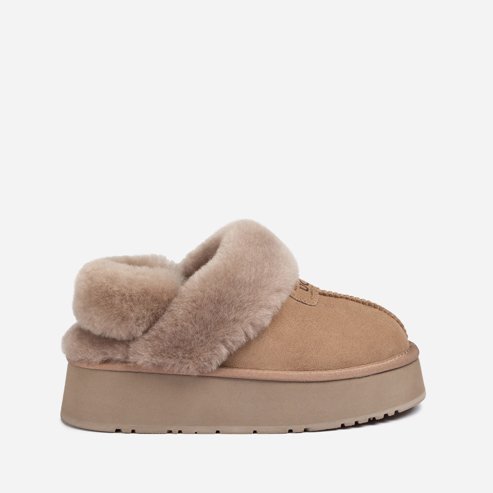 Ugg OZWEAR Coquette Platform Slipper (Elastic Logo & Wool Strap) (Detachable Feature)