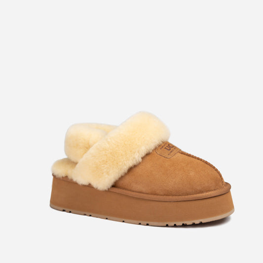 Ugg OZWEAR Coquette Platform Slipper (Elastic Logo & Wool Strap) (Detachable Feature)