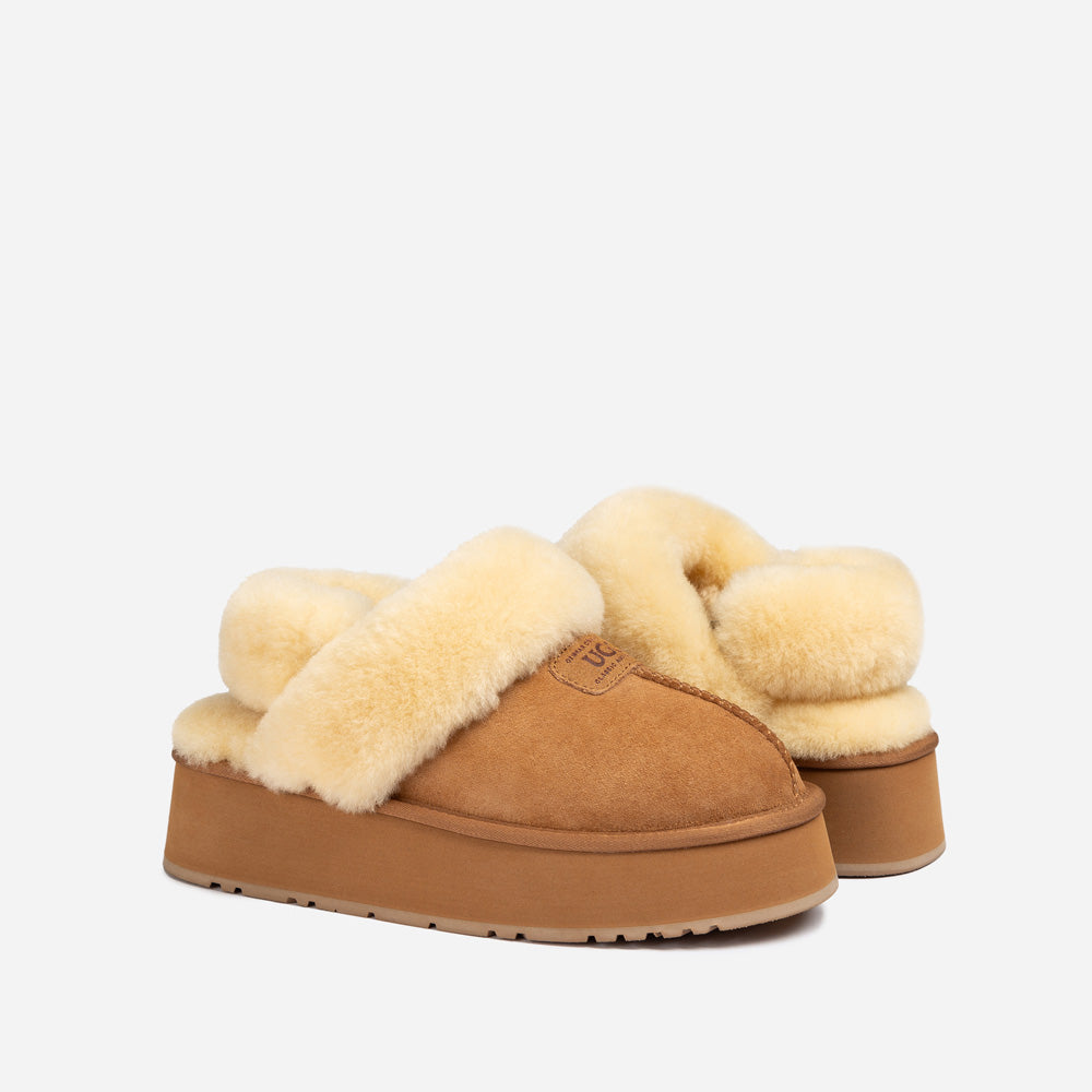Ugg OZWEAR Coquette Platform Slipper (Elastic Logo & Wool Strap) (Detachable Feature)