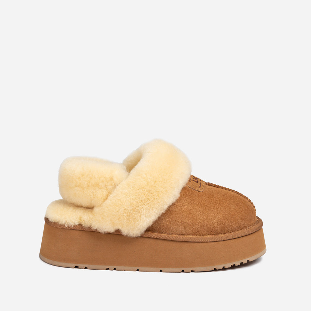 Ugg OZWEAR Coquette Platform Slipper (Elastic Logo & Wool Strap) (Detachable Feature)