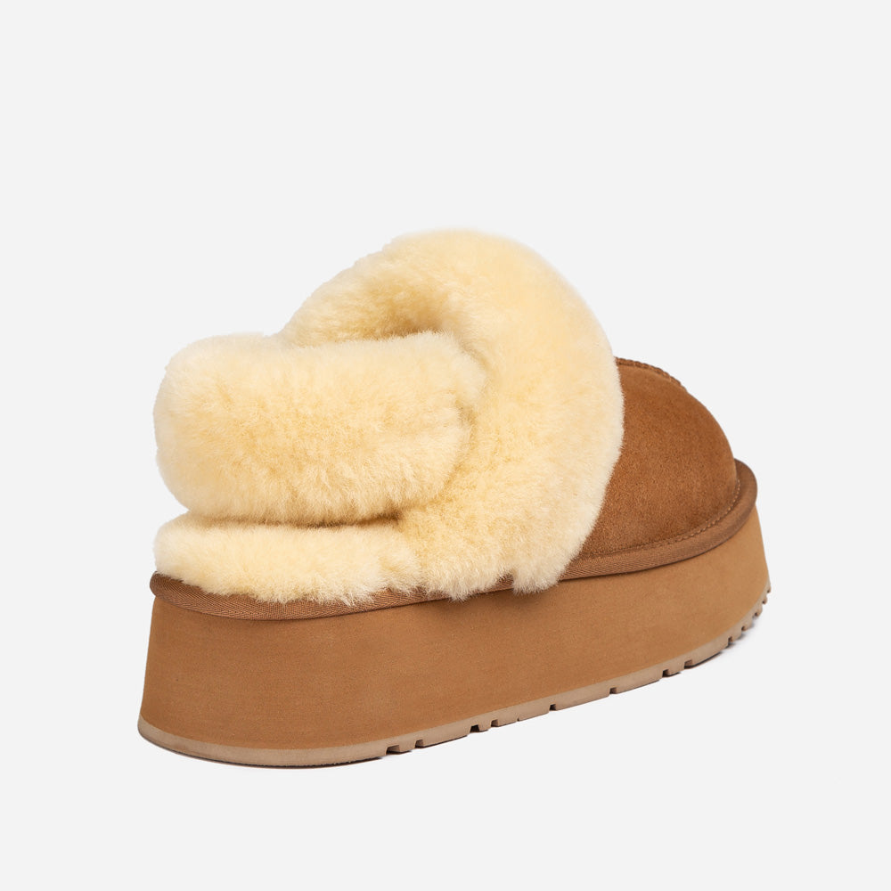 Ugg OZWEAR Coquette Platform Slipper (Elastic Logo & Wool Strap) (Detachable Feature)