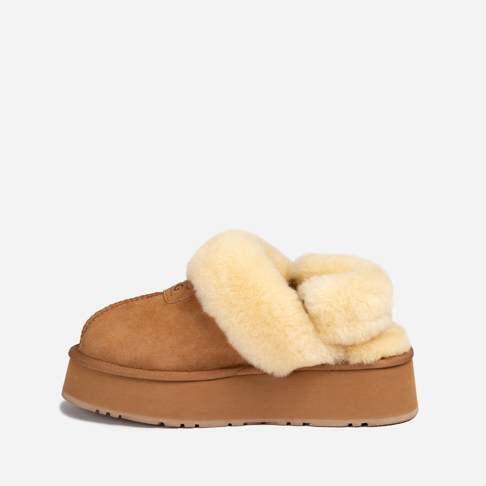Ugg OZWEAR Coquette Platform Slipper (Elastic Logo & Wool Strap) (Detachable Feature)