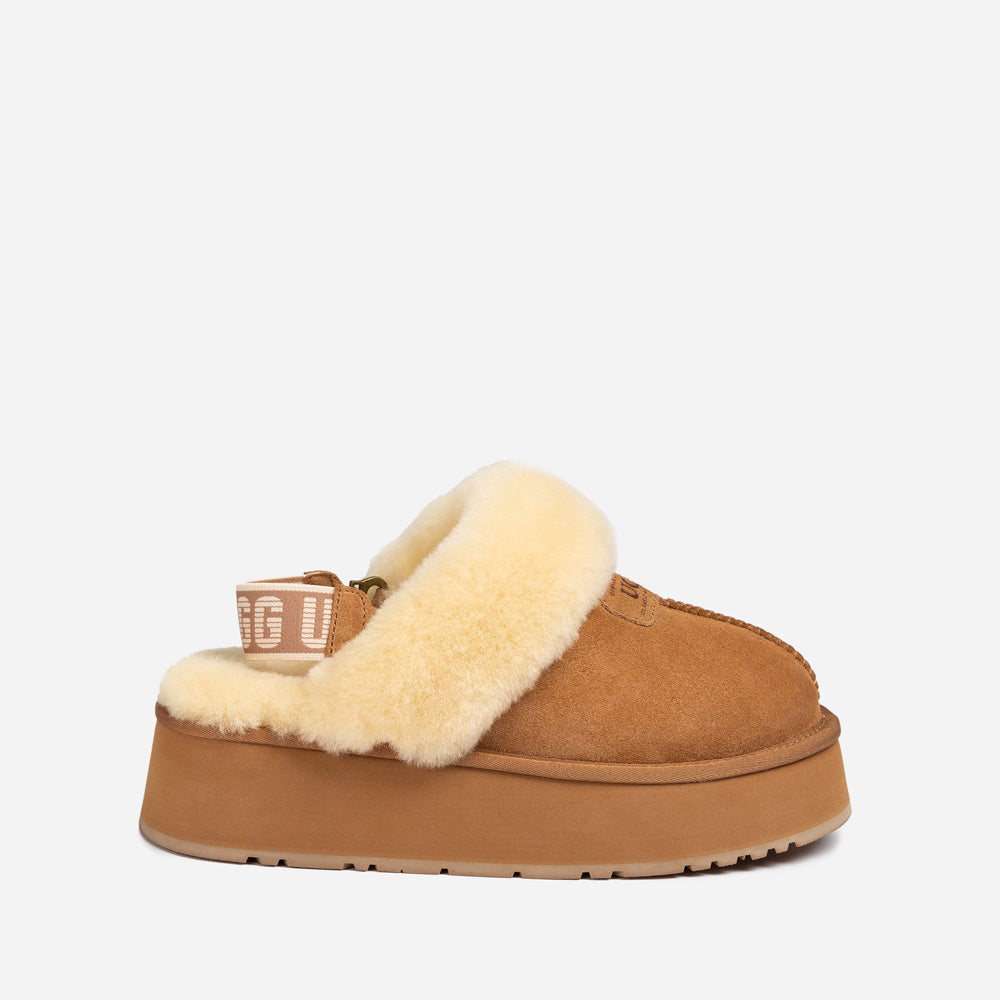 Ugg OZWEAR Coquette Platform Slipper (Elastic Logo & Wool Strap) (Detachable Feature)