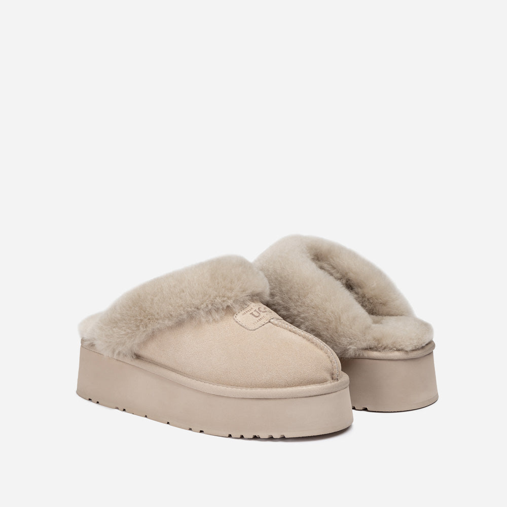 Ugg OZWEAR Coquette Platform Slipper (Elastic Logo & Wool Strap) (Detachable Feature)