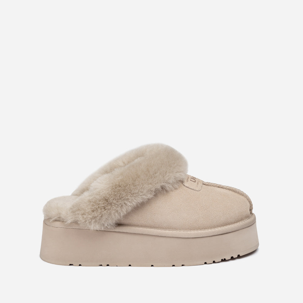 Ugg OZWEAR Coquette Platform Slipper (Elastic Logo & Wool Strap) (Detachable Feature)