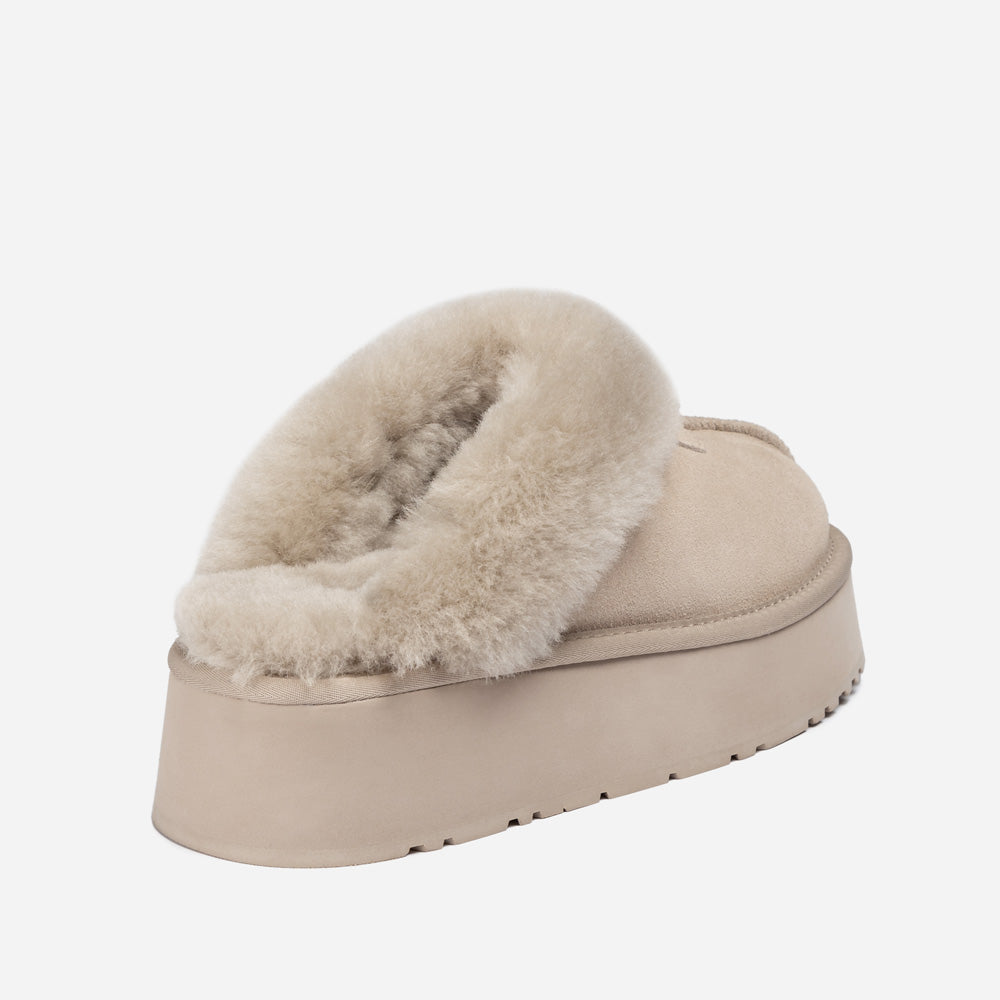 Ugg OZWEAR Coquette Platform Slipper (Elastic Logo & Wool Strap) (Detachable Feature)
