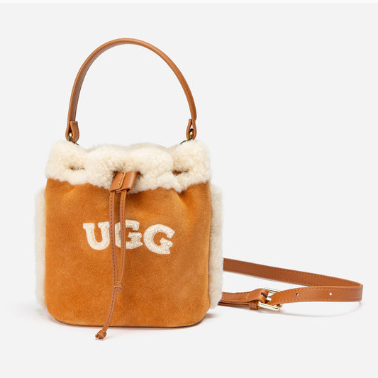 Ugg OZWEAR  Shearling Logo Mini Bucket Bag