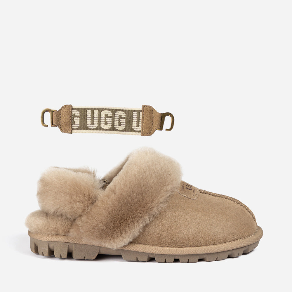 Ugg OZWEAR Coquette Slipper (Elastic Logo & Wool Strap) (Detachable Feature)